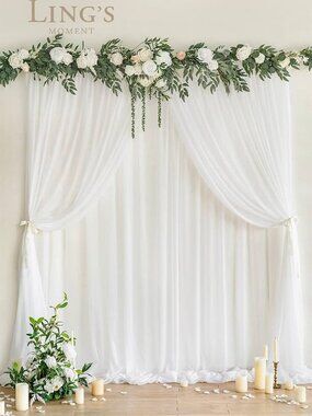 Ling’s Moment Panels Sheer Wedding Arch Draping
